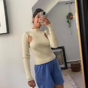 Open-edit Women's Cream and White Jumper